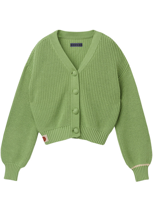 Grass Green Cardigan Sweater
