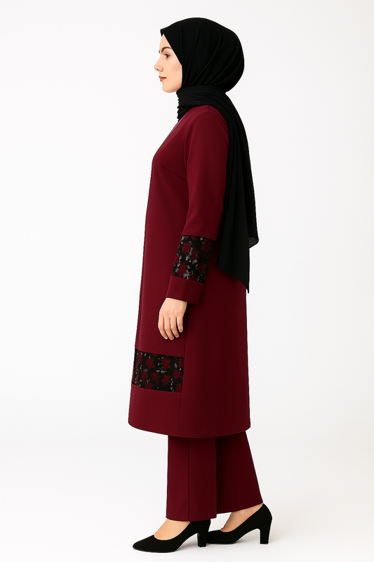 Middle Eastern Abaya Set for Muslim Women – Elegant Dubai Style Suit