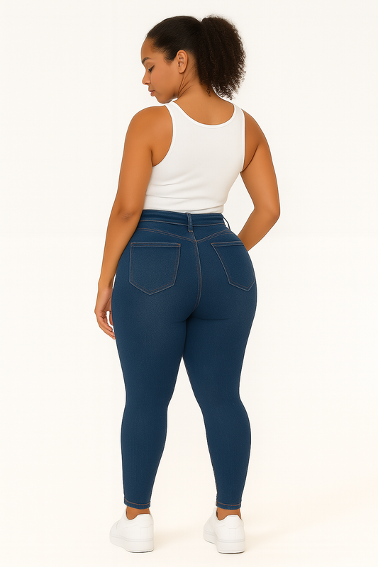 High-Rise Ripped Denim Jeans – Skinny & Thick Fit