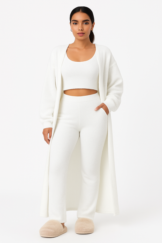 3-Piece Cozy Lounge & Pajama Set – Soft, Stylish, and Relaxed