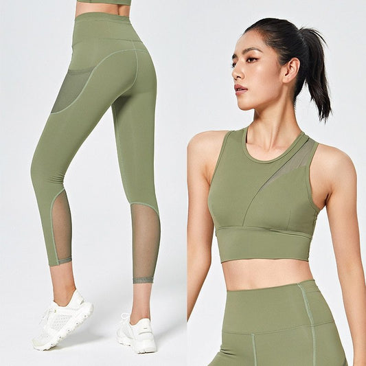 Mesh Yoga Clothing Suit for Women – Moisture-Wicking Activewear Set