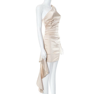 One-Shoulder Sleeveless Mini Dress