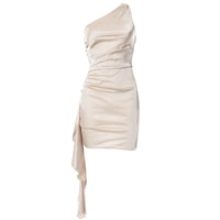 One-Shoulder Sleeveless Mini Dress