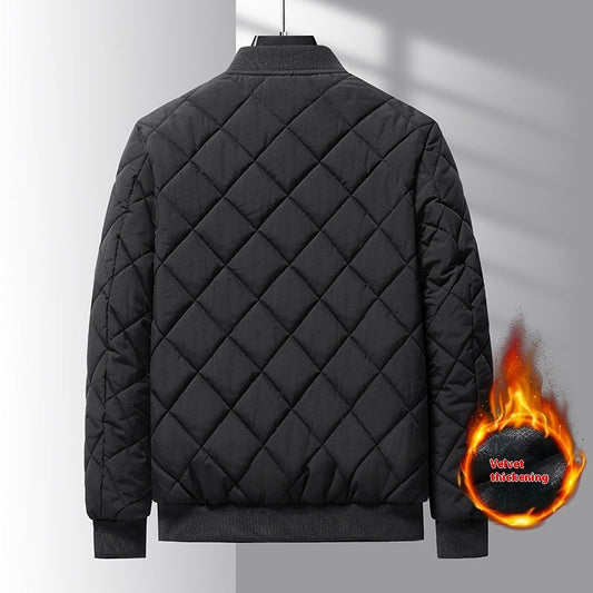 Rhombic Sewing Design Cotton Coat