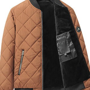 Rhombic Sewing Design Cotton Coat