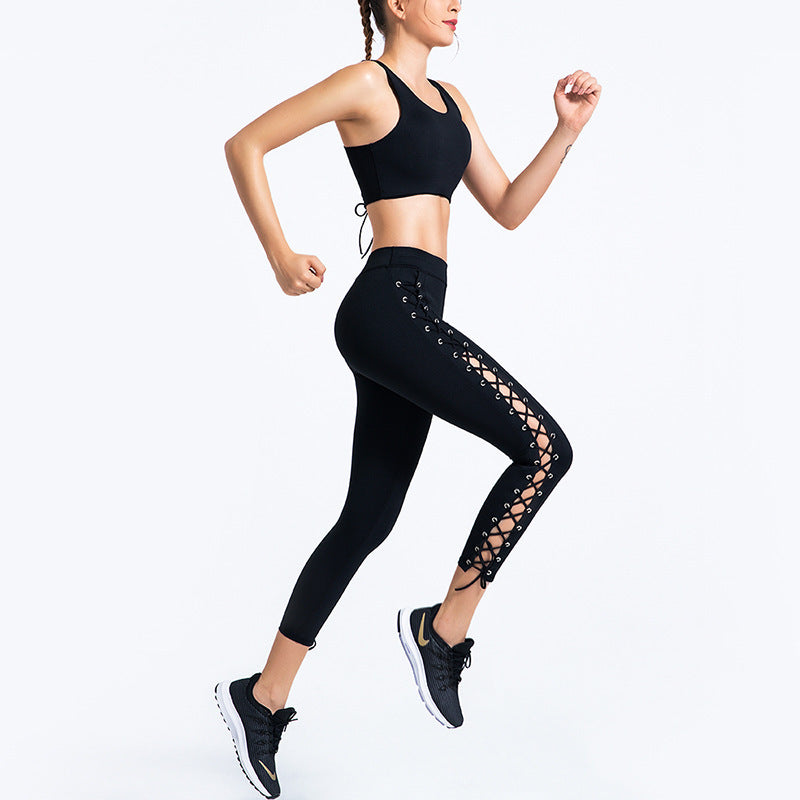 2-Piece Yoga Outfit for Women – High-Waist Leggings & Sports Bra Set