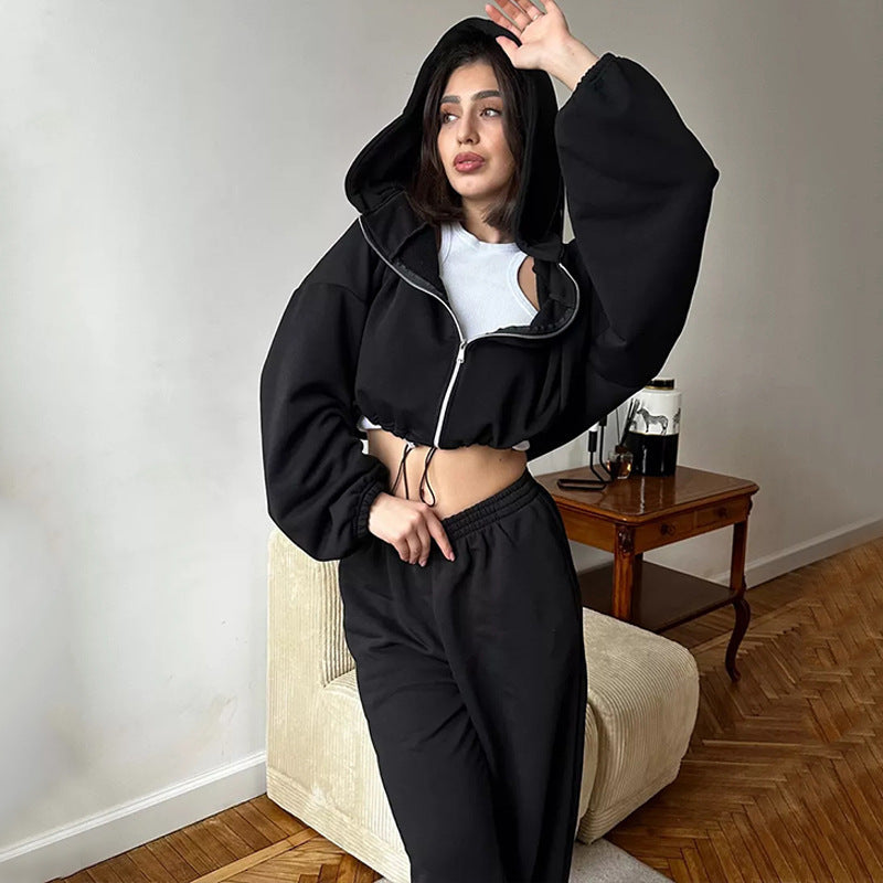 Zipper Sweatshirt Sweatpants