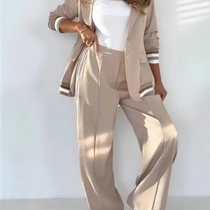 Fashion Rib 2 Pieces Women's Suit