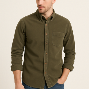 Retro Trendy Sleeve Color Men's Shirt