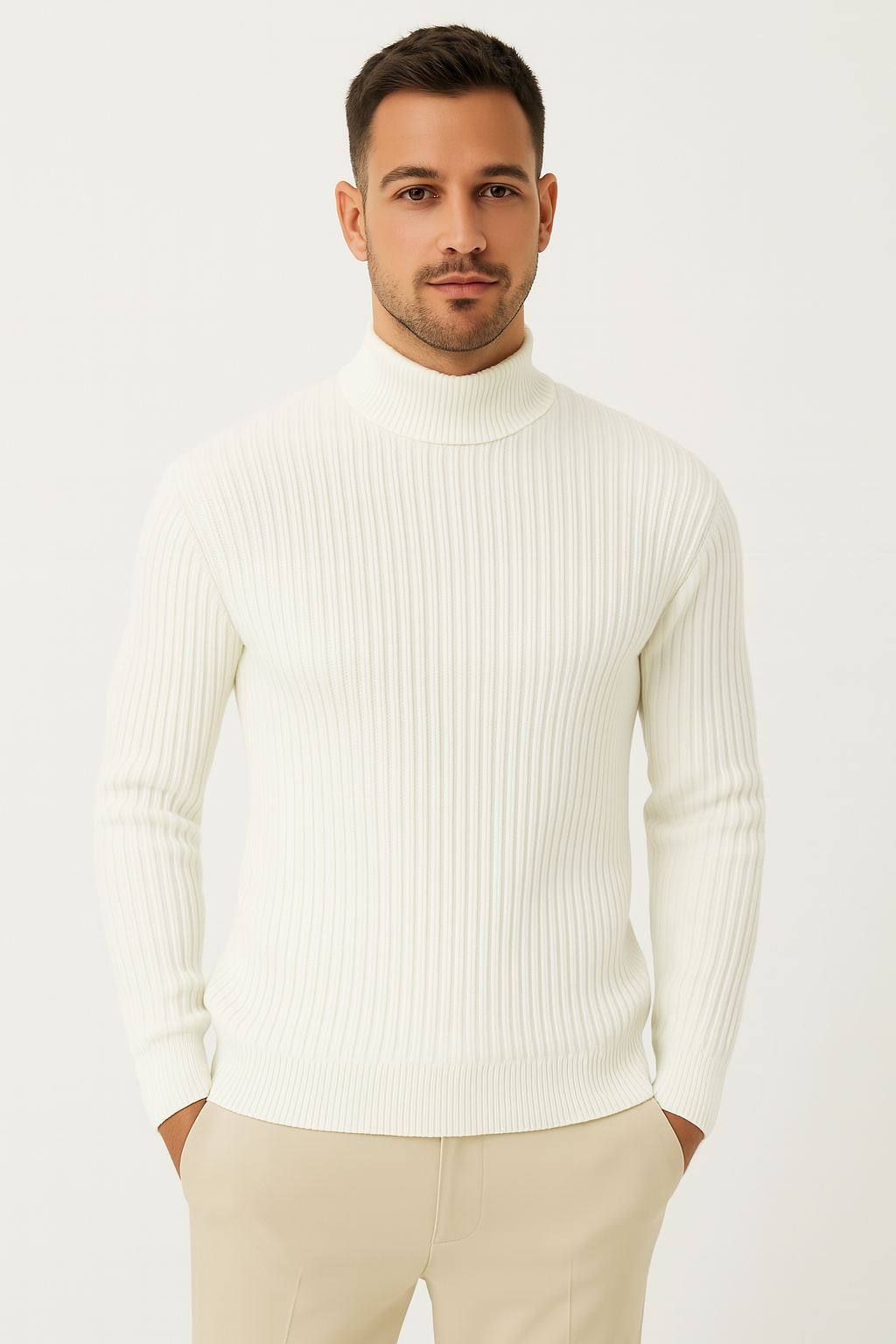Men’s Casual Knit Bottoming Sweater