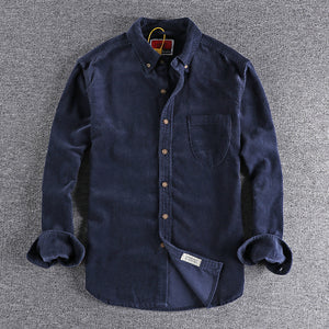 Retro Trendy Sleeve Color Men's Shirt