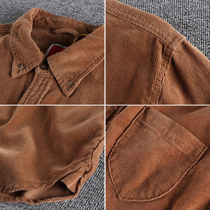 Retro Trendy Sleeve Color Men's Shirt
