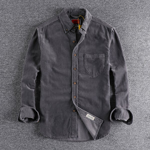 Retro Trendy Sleeve Color Men's Shirt