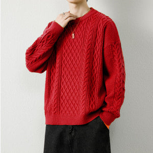 Round Neck Men's Knitted Sweater
