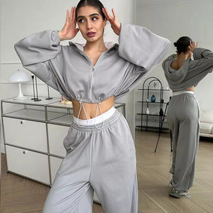Zipper Sweatshirt Sweatpants