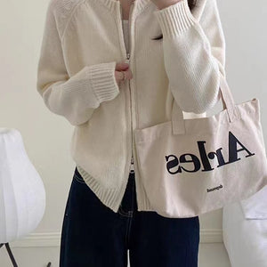 Gray Cropped Sweater Coat Women