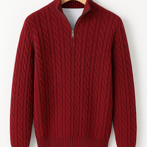 Men’s Loose Zip Knit Sweater